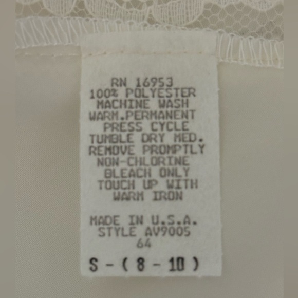 Vintage ORWECO Frocks Short Sz Sm AV9005 Ivory Polyester Satin Short Nightgown - Picture 5 of 5